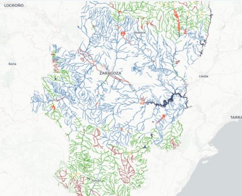 Mapa de pesca de Aragón