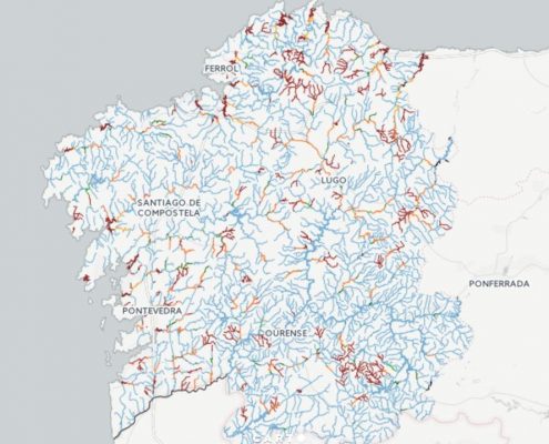 mapa de pesca fluvial de Galicia